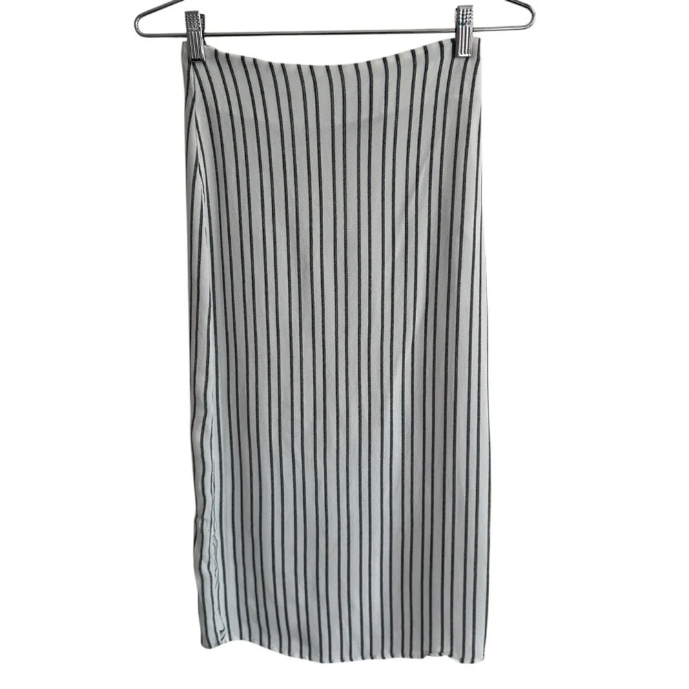 Reformation Striped Side Slit Midi Skirt, Size S